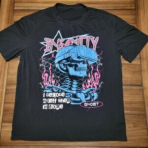Insanity Black Unisex Tee (Shein) "I Restore Myself When I'm Alone" - Size Large